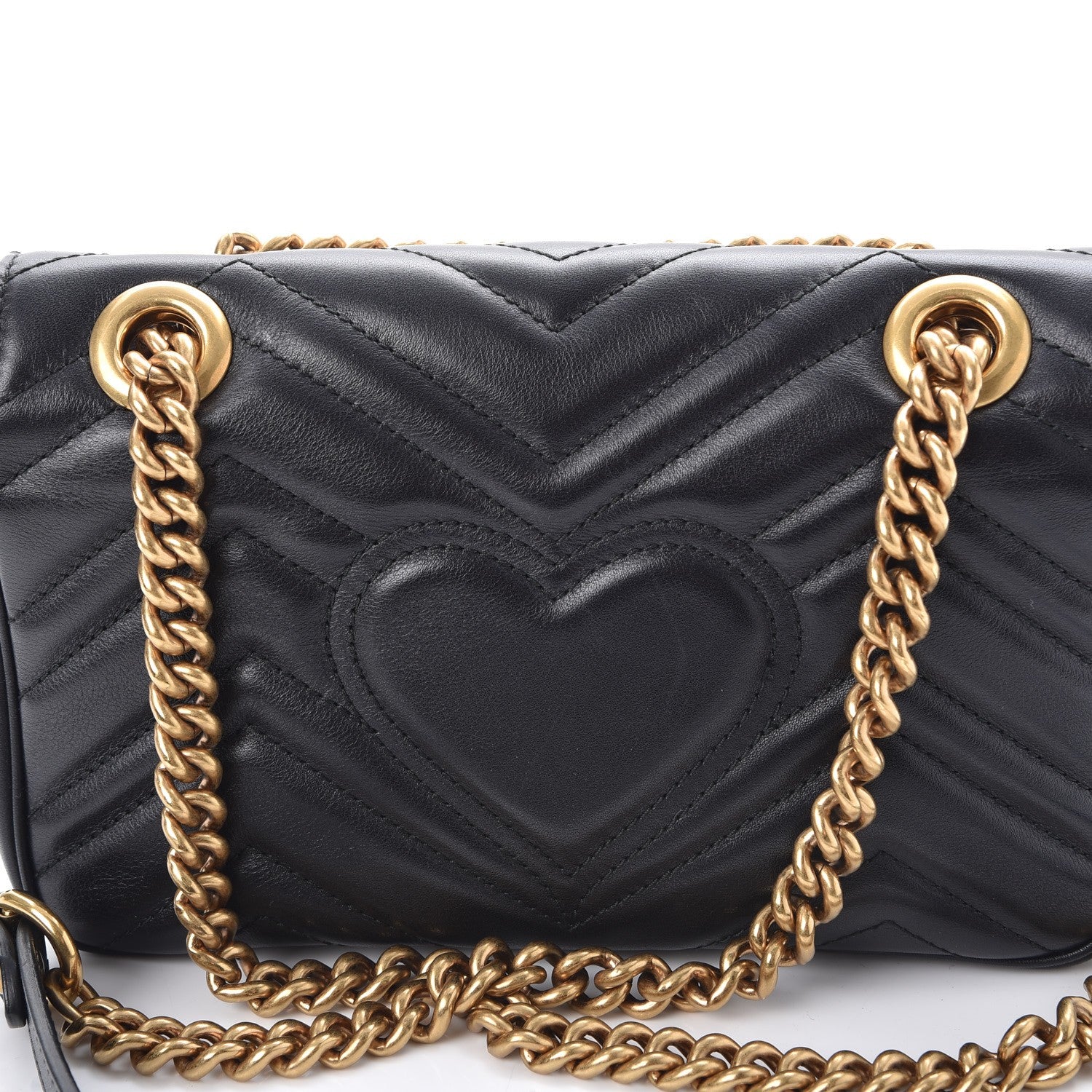 Gucci Calfskin Matelasse Mini GG Marmont Shoulder Bag Black 5 of 8