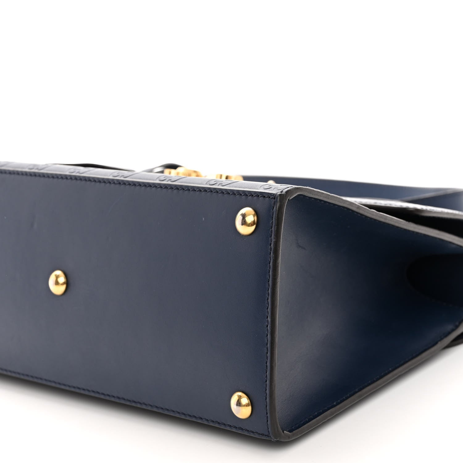 Gucci Guccissima Signature Small Padlock Top Handle Bag Blue Agata 12 of 12