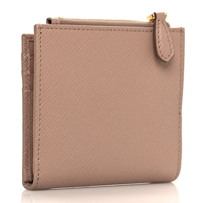 Prada Saffiano Metal Card Holder Compact Wallet Cipria 3 of 8
