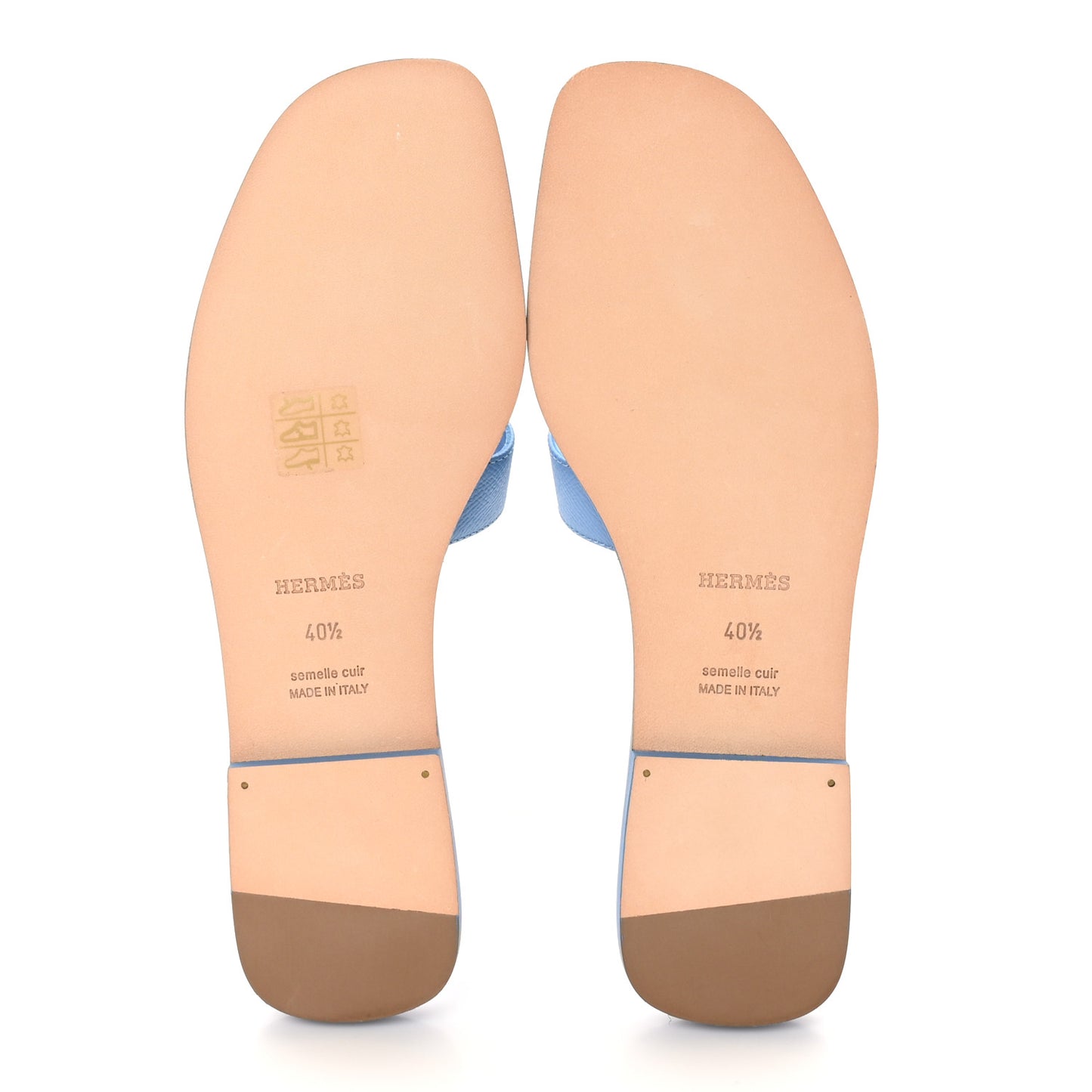 Calfskin Oran Sandals 40.5 Bleu Faience