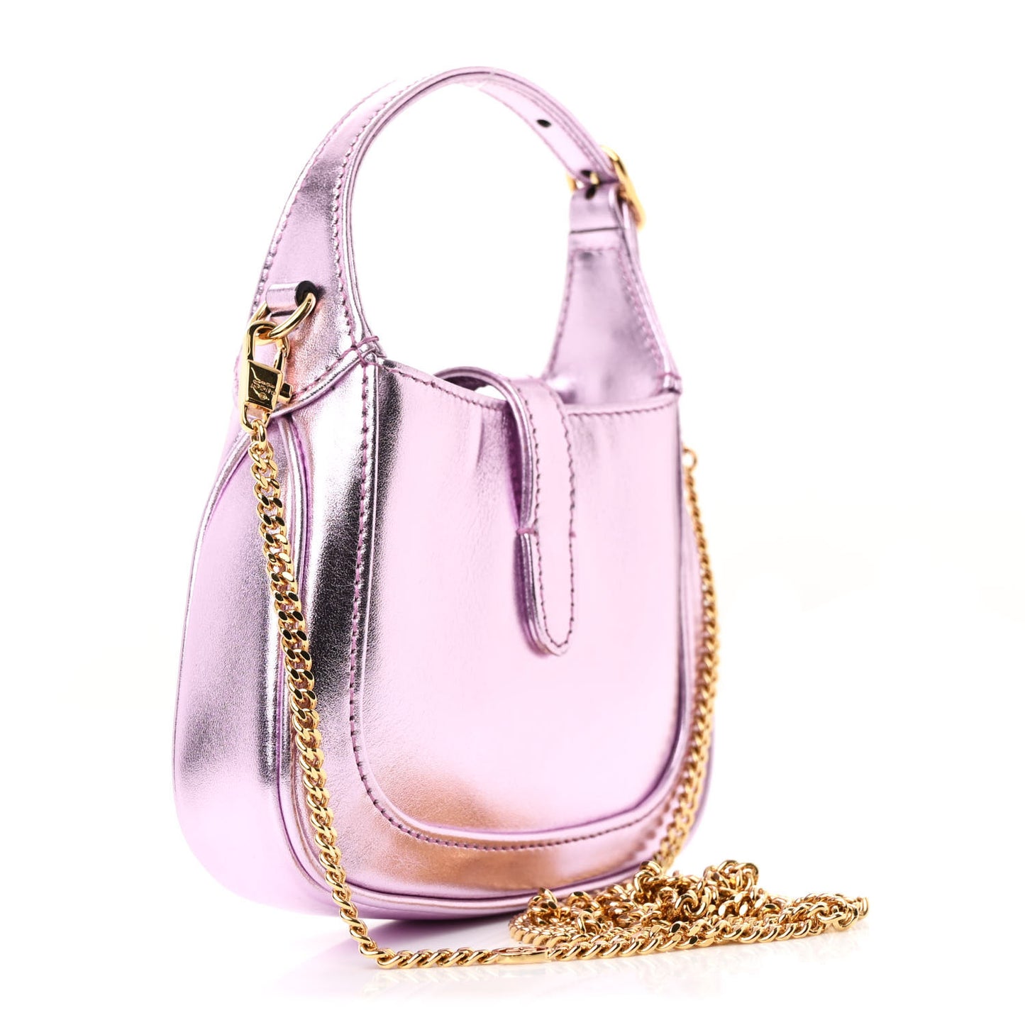 Laminated Nappa Nano Jackie 1961 Hobo Metallic Pink