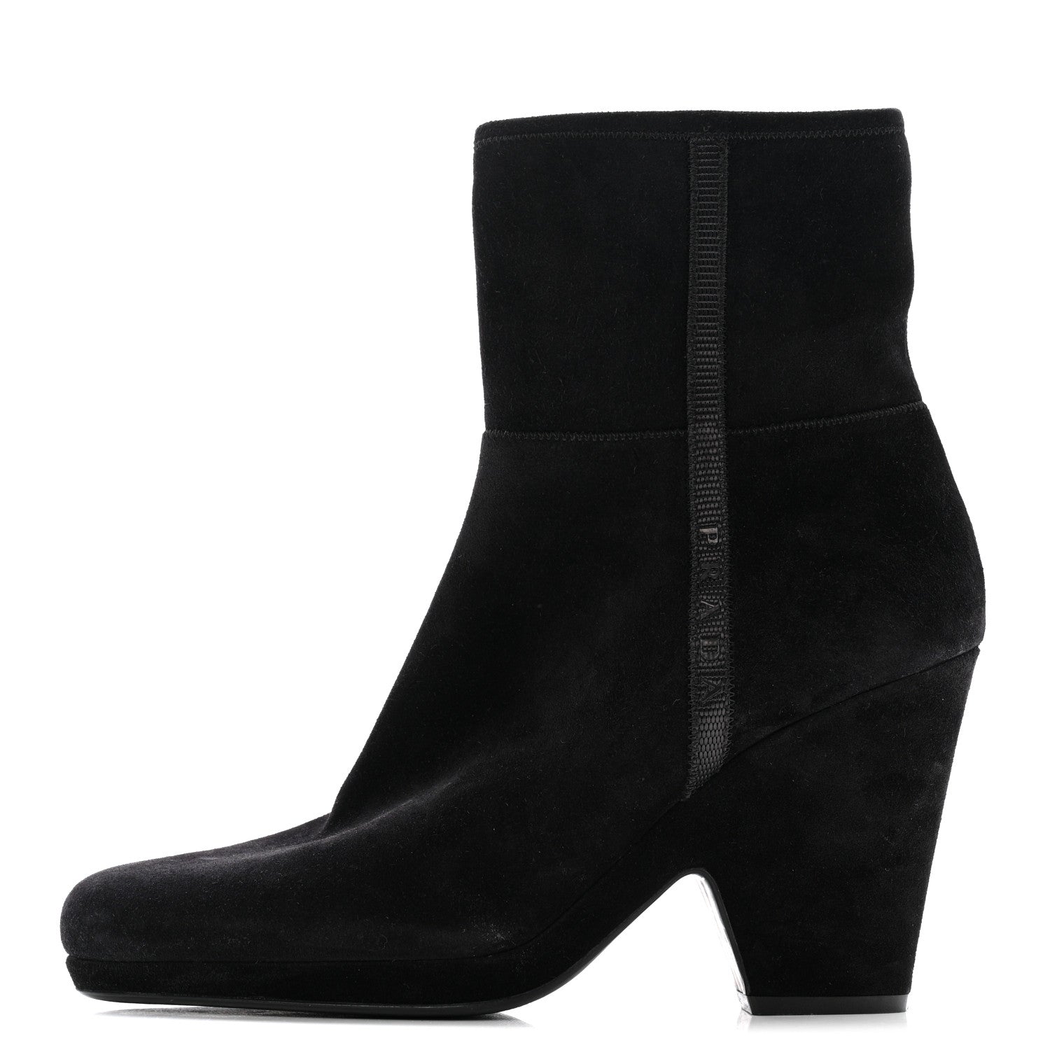 Prada Scamosciato Zip Boots 40 Black 1 of 11
