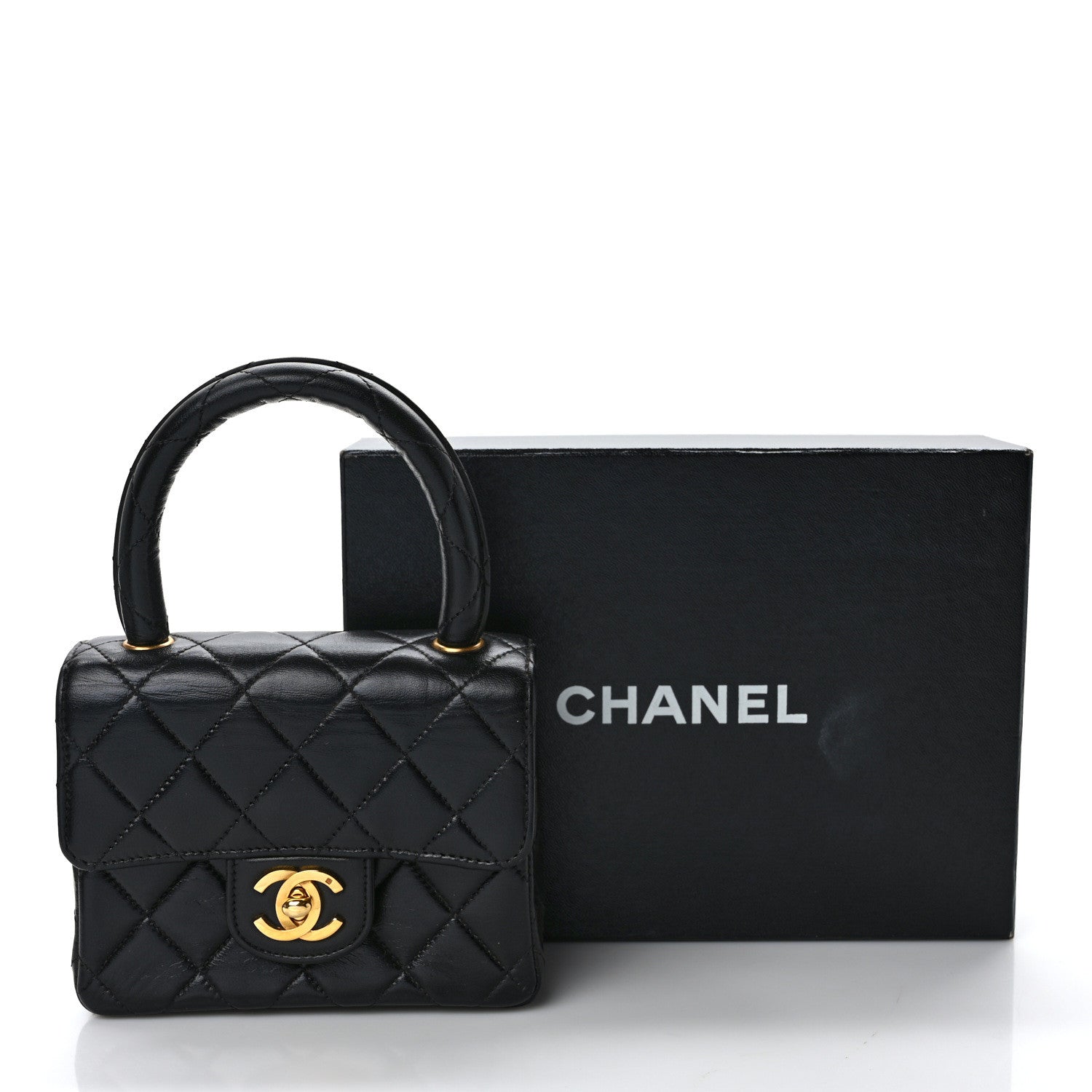 Chanel Lambskin Quilted Mini Kelly Flap Bag Black 11 of 11