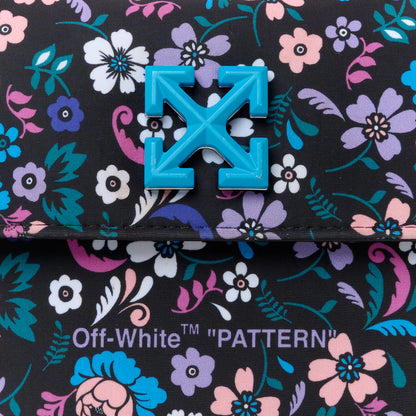 Off-White Fabric Jitney 1.4 Floral Print Top Handle Bag Black Multicolor 8 of 10