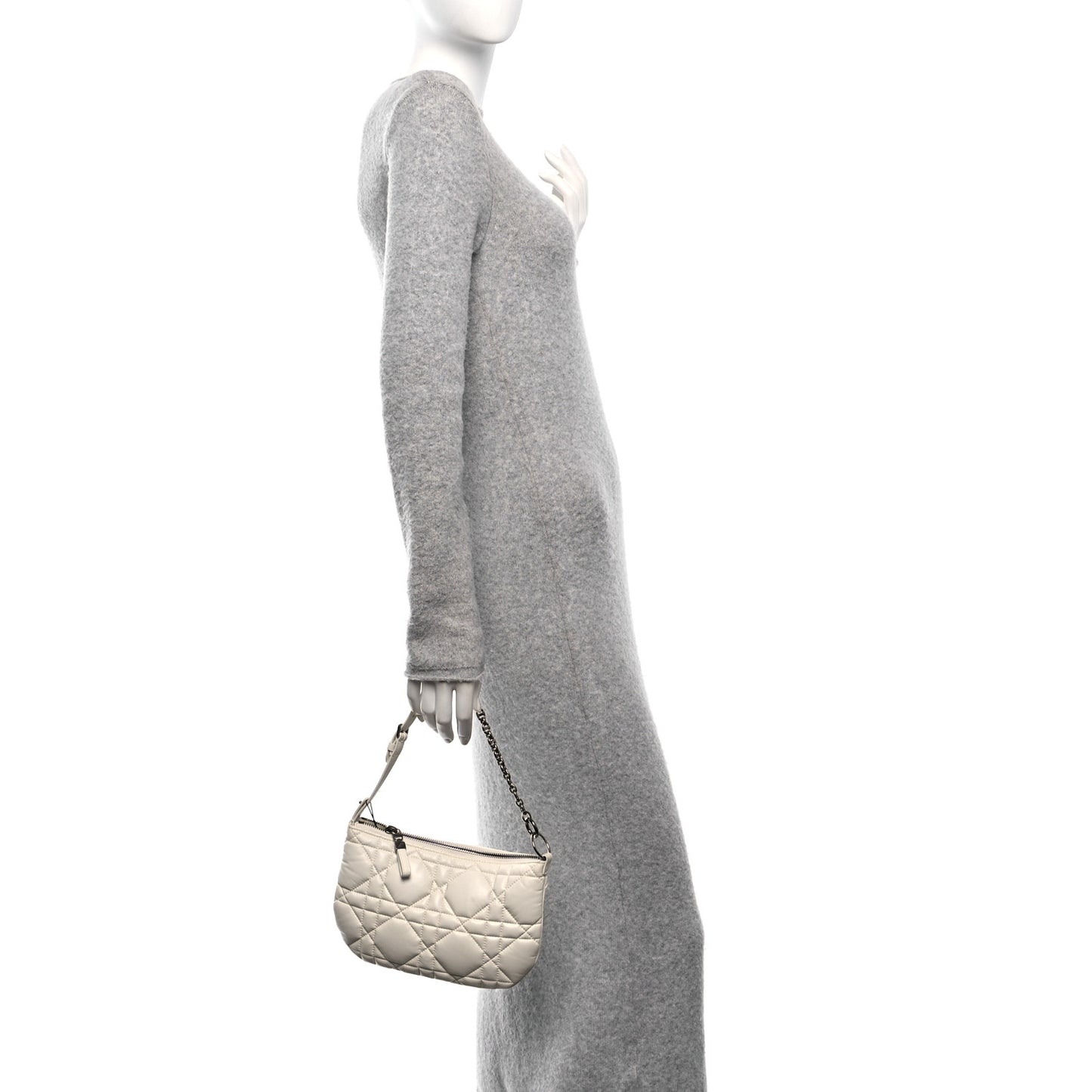 Calfskin Cannage Caro Pouch Latte