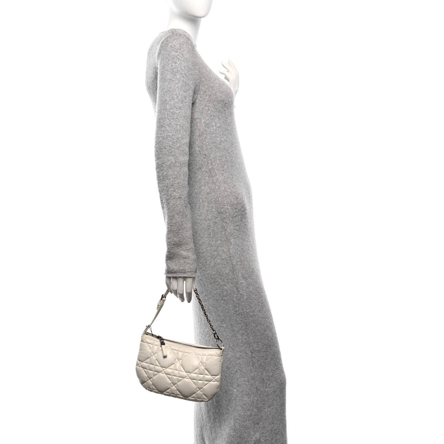 Christian Dior Calfskin Cannage Caro Pouch Latte 2 of 9