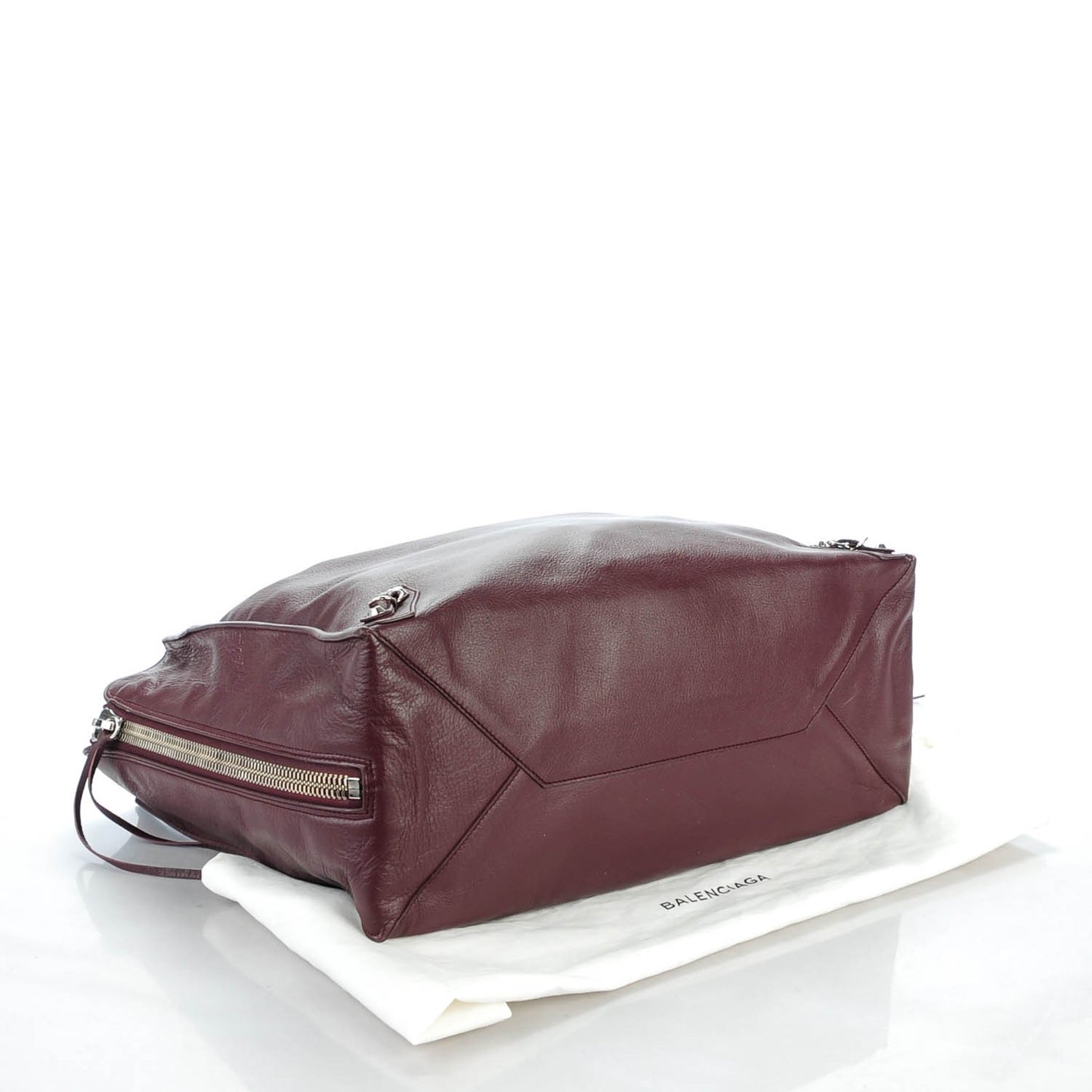 Veau Papier A4 Zip Around Tote Rouge Aubergine