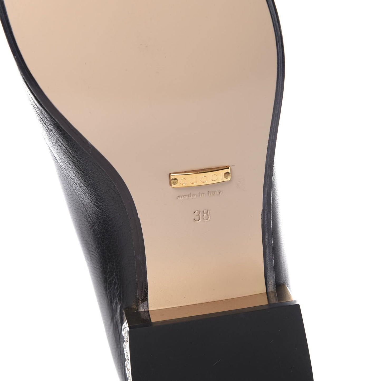 Goatskin Crystal Womens Horsebit Loafers 38 Black