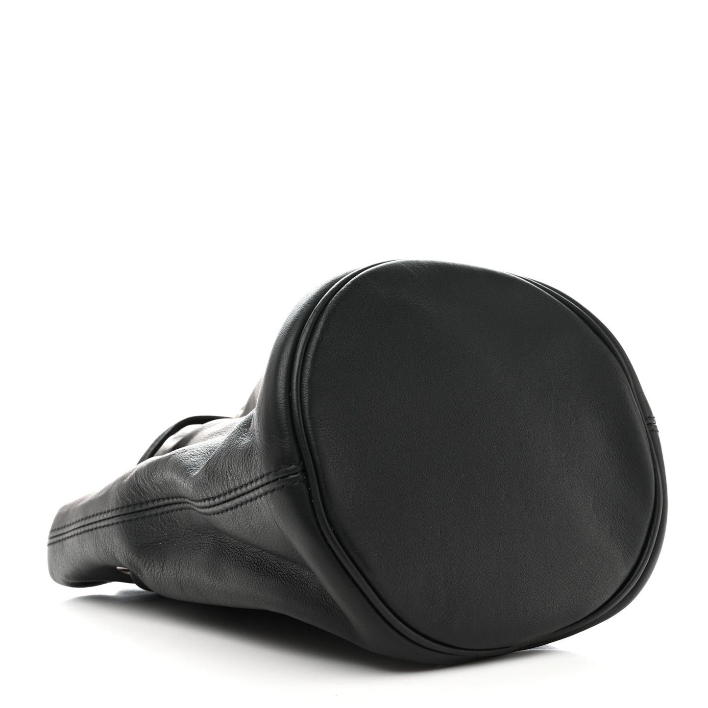 Smooth Calfskin Logo XS Everyday Drawstring Bucket Bag Black