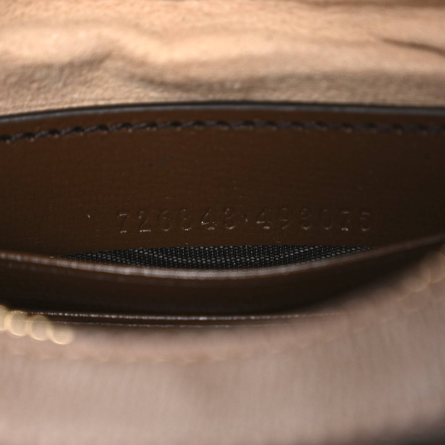 GG Supreme Monogram Azalea Calfskin Mini Retro Interlocking G Half Moon Bag Beige Ebony Brown Sugar