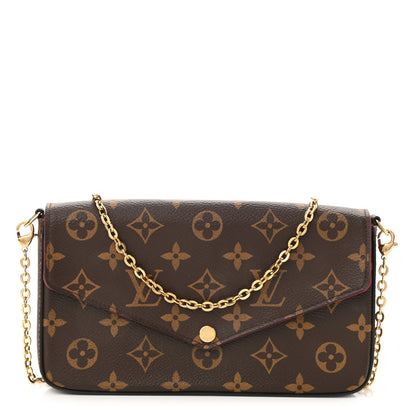 Louis Vuitton Monogram Pochette Felicie Chain Wallet Fuchsia 1 of 9