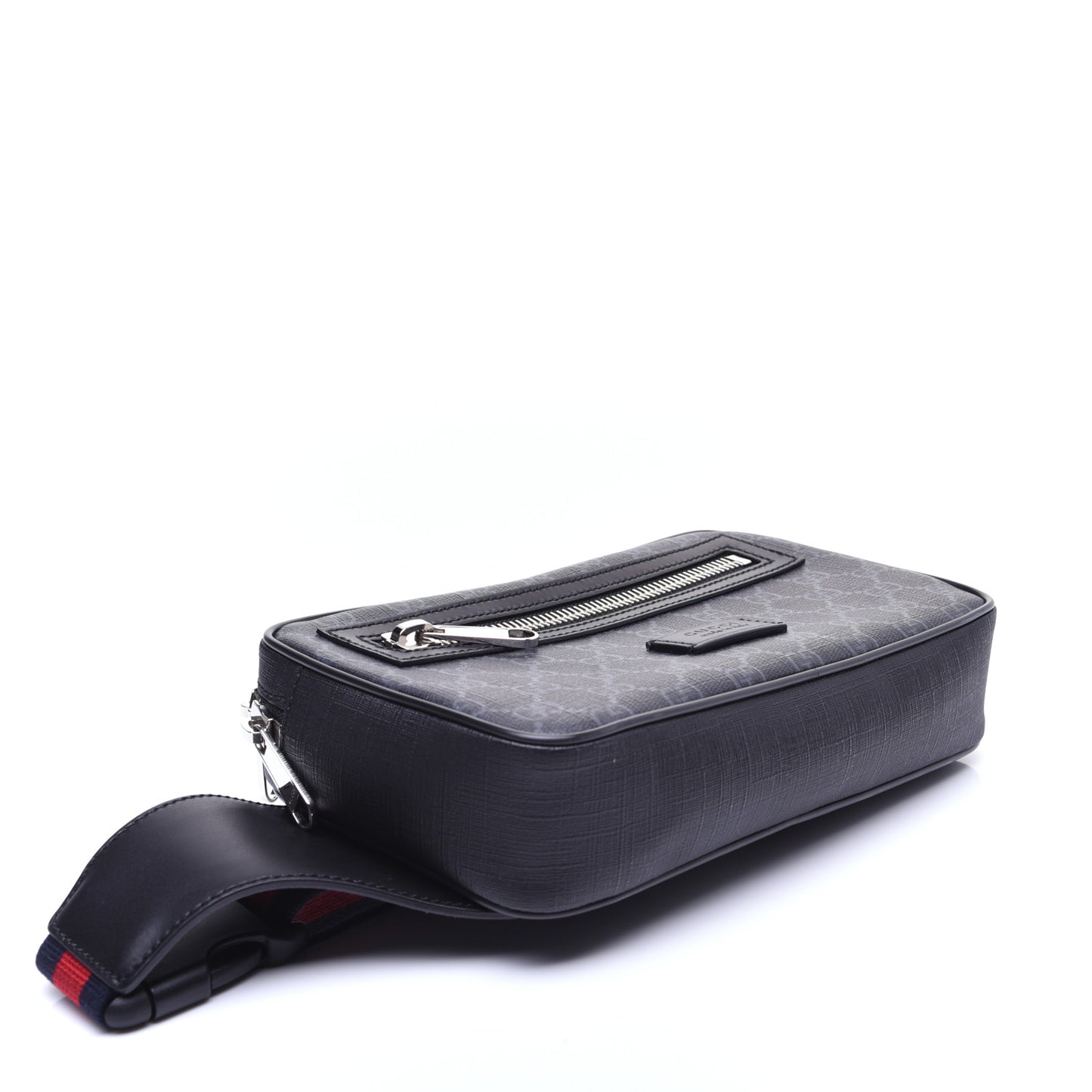 Soft GG Supreme Monogram Web Belt Bag Black Grey