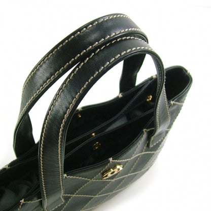 Chanel Leathter Quilted Surpique Tote Black 4 of 10