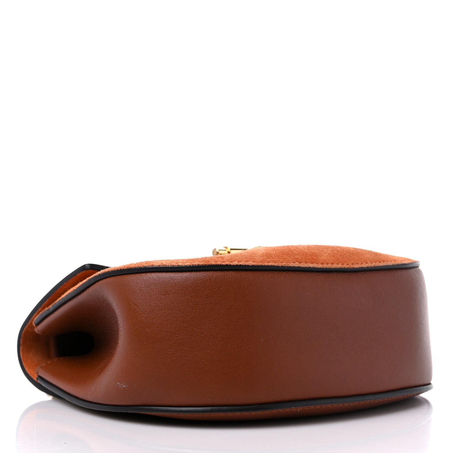 Suede Smooth Calfskin Drew Shoulder Bag Classic Tobacco