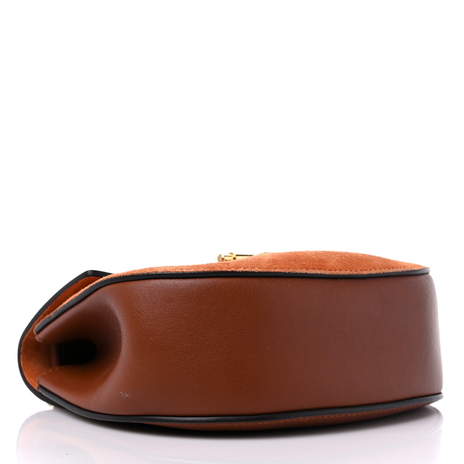 Chloe Suede Smooth Calfskin Drew Shoulder Bag Classic Tobacco 4 of 9