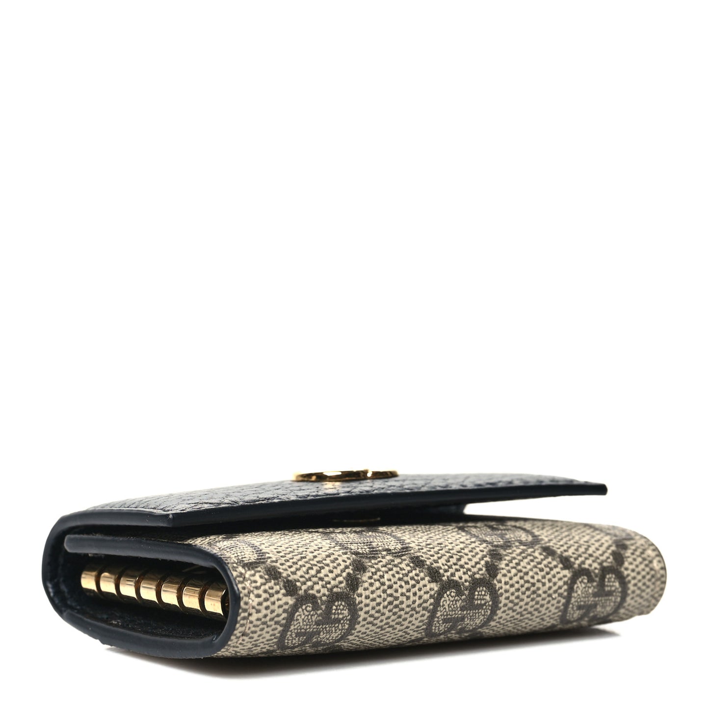 Dollar Calfskin GG Supreme Monogram GG Marmont 6 Key Holder Case Black Beige Ebony