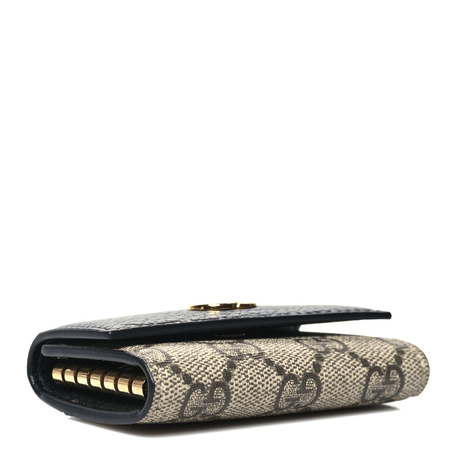 Gucci Dollar Calfskin GG Supreme Monogram GG Marmont 6 Key Holder Case Black Beige Ebony 4 of 7