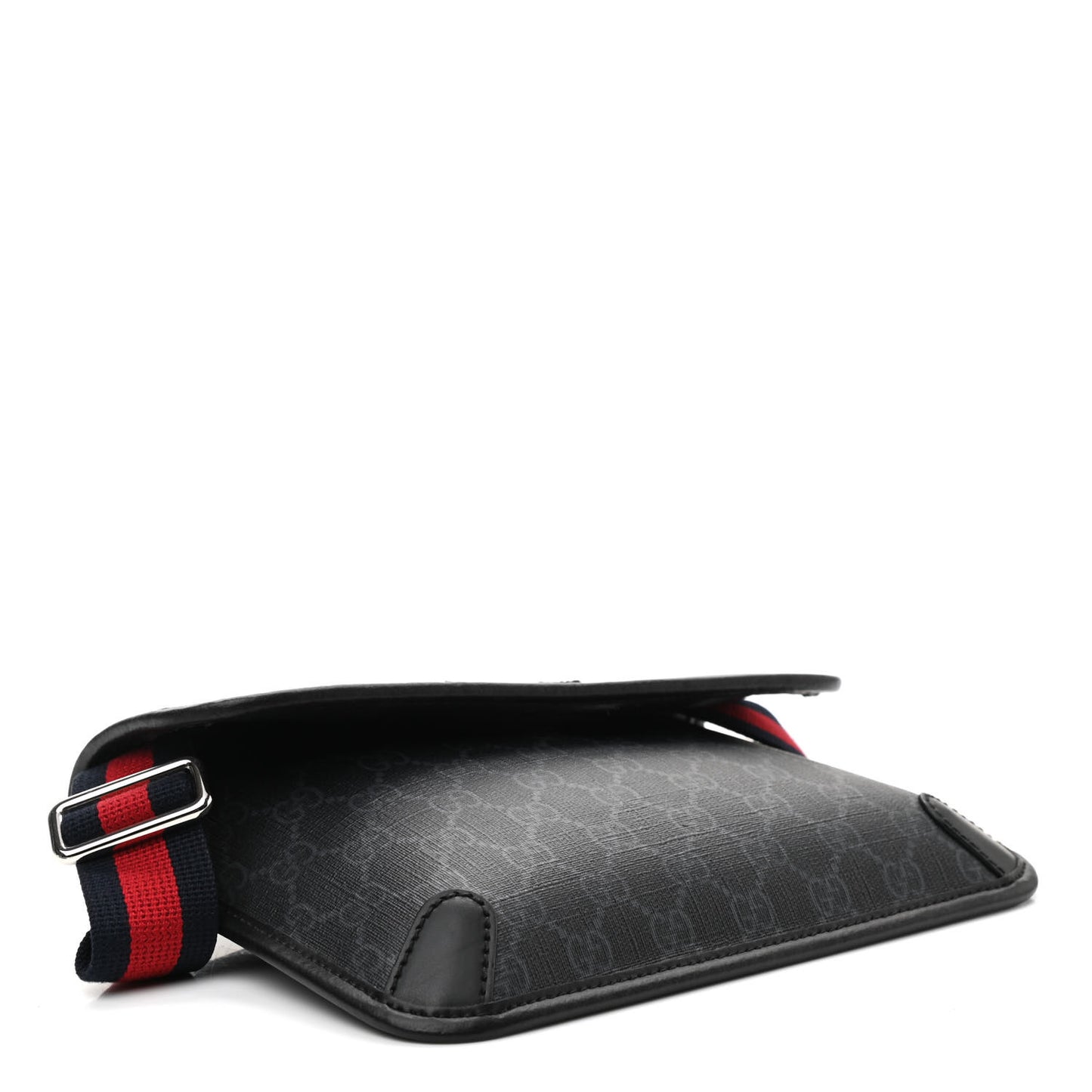 GG Supreme Monogram Web Slim Belt Bag Black Grey