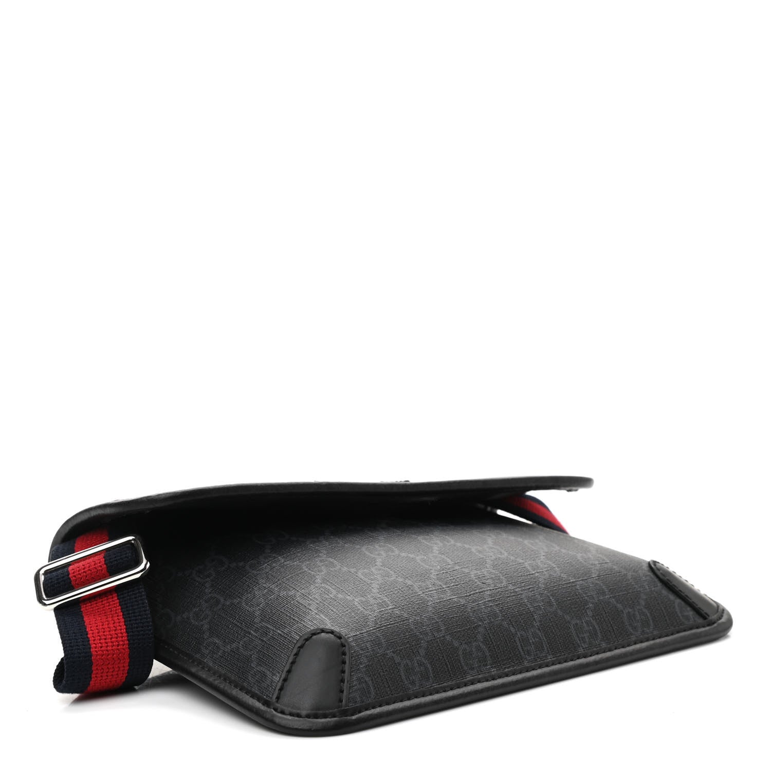 Gucci GG Supreme Monogram Web Slim Belt Bag Black Grey 3 of 11