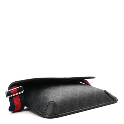 Gucci GG Supreme Monogram Web Slim Belt Bag Black Grey 3 of 11