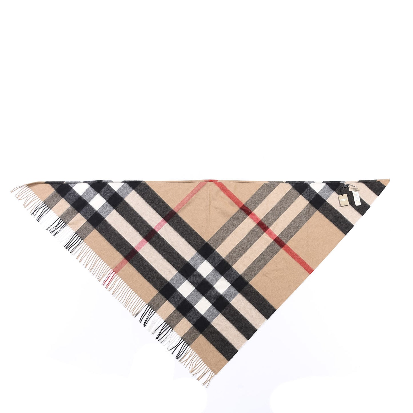 Cashmere Check Bandana Scarf Camel