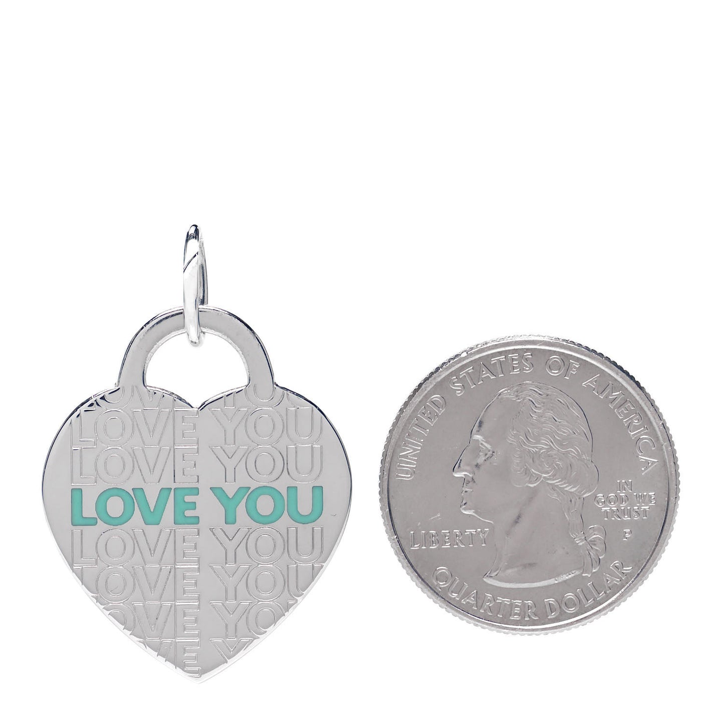 Sterling Silver Enamel LOVE YOU Heart Charm Blue