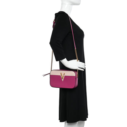 Versace Grainy Calfskin Virtus Small Camera Bag Purple 2 of 10