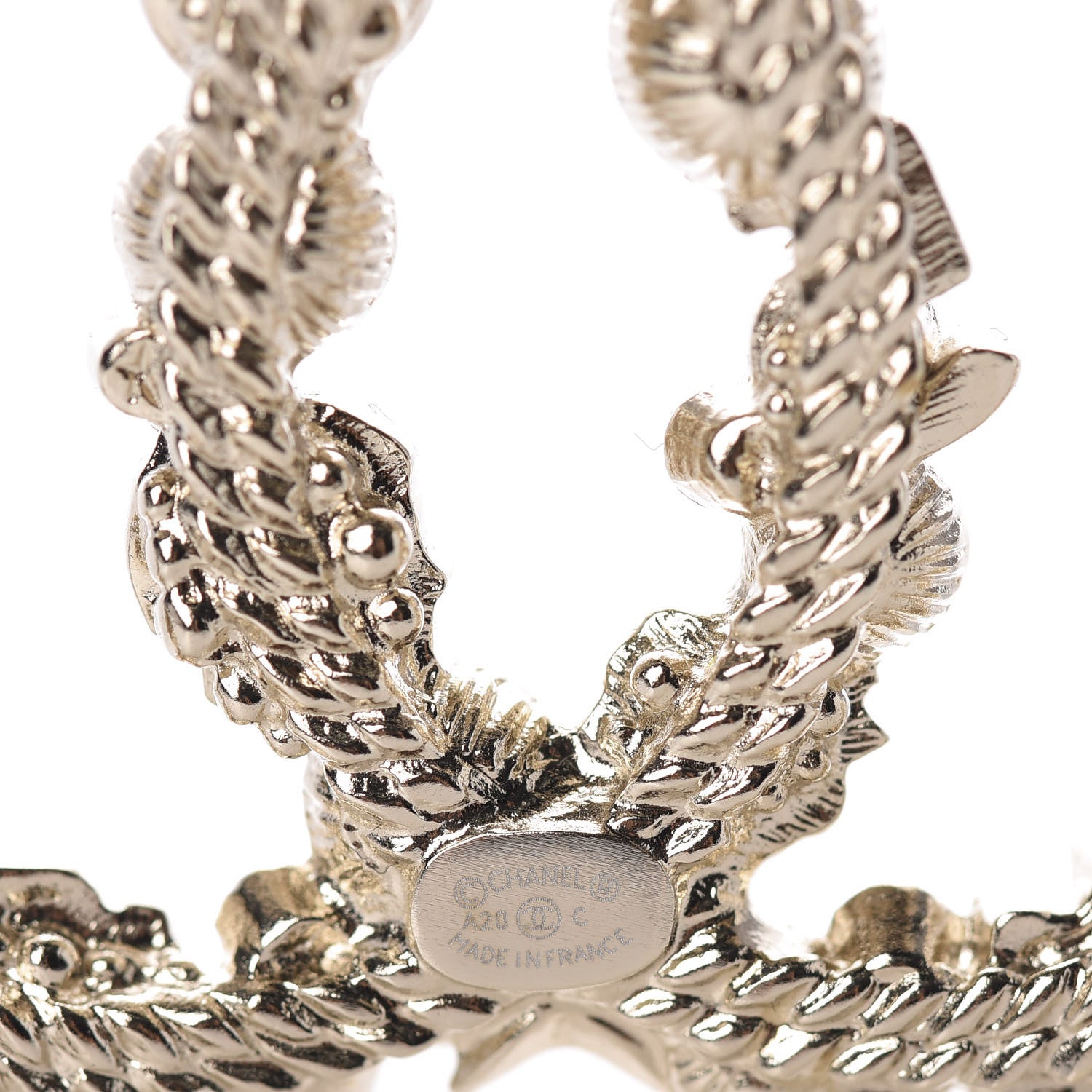 Chanel Crystal Pearl CC Charms Brooch Gold 3 of 4