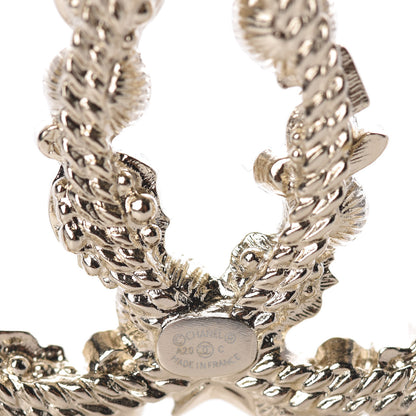 Chanel Crystal Pearl CC Charms Brooch Gold 3 of 4