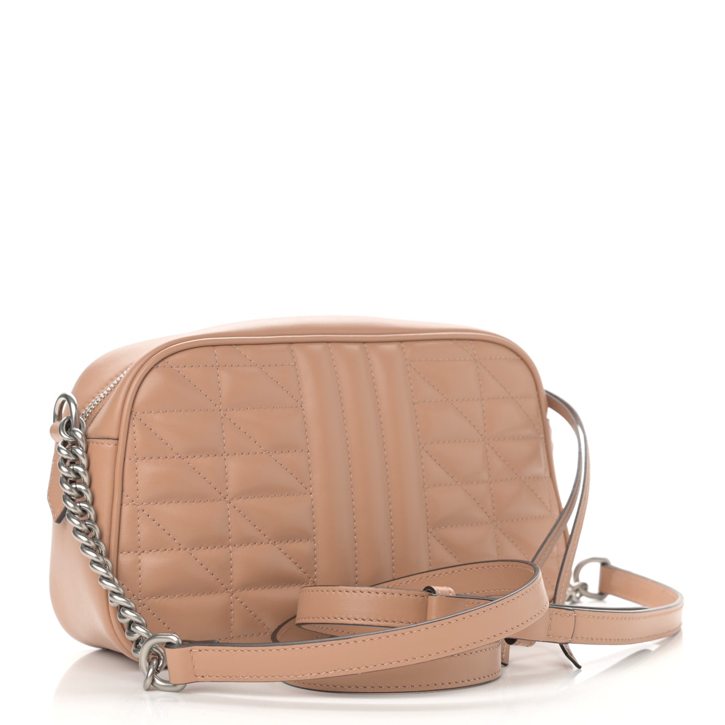 Calfskin Matelasse Aria Small GG Marmont Chain Shoulder Bag Camelia