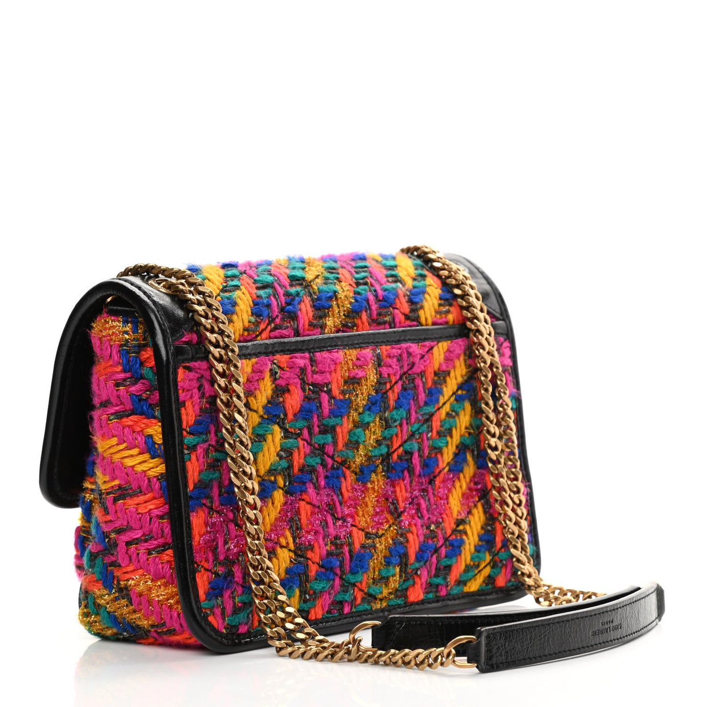 Tweed Calfskin Matelasse Monogram Medium Niki Chain Satchel Multicolor