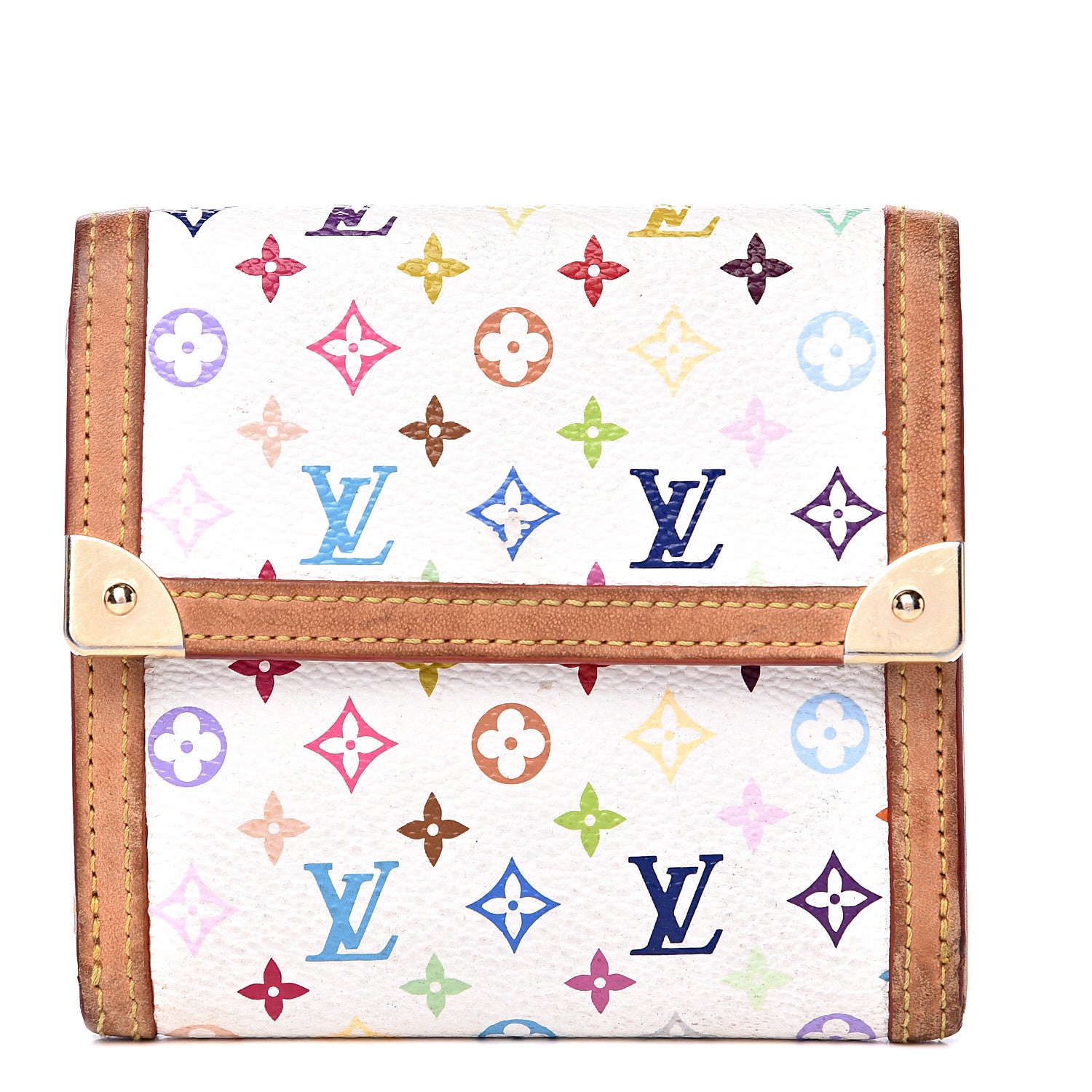 Louis Vuitton Monogram Multicolor Porte-Monnaie Billets Wallet White 1 of 13