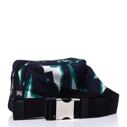 Prada X UNIVERSAL STUDIOS Tessuto Nylon Thunder Frankenstein Belt Bag Blu Smeraldo 2 of 9