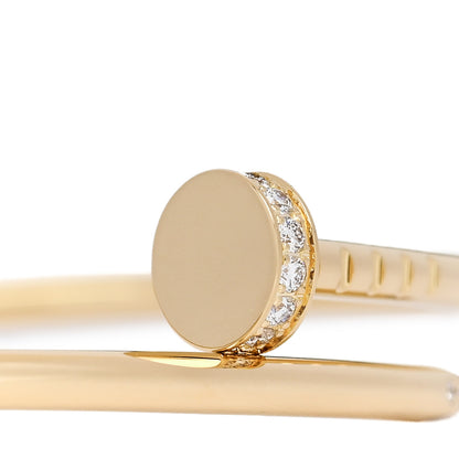 Cartier 18K Yellow Gold Diamond Small Juste Un Clou Bracelet 16 3 of 5