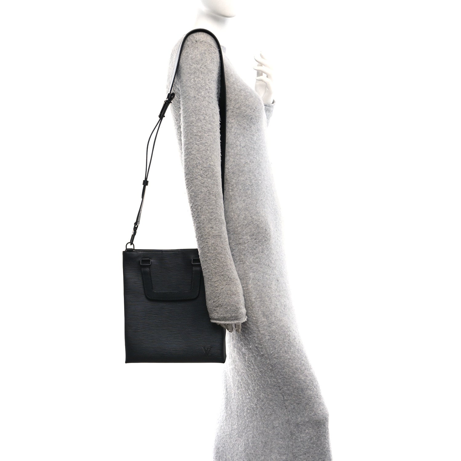 Louis Vuitton Epi Sac Plat Fold Bag Black 2 of 9