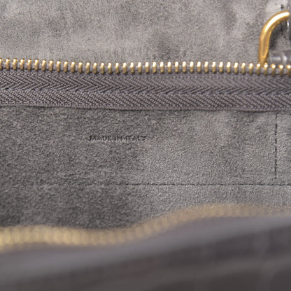 Celine Calfskin Crocodile Embossed Nano Belt Bag Grey 6 of 10