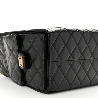 Chanel Shiny Calfskin Quilted Small Chanel 25 Handbag Black 9 of 11
