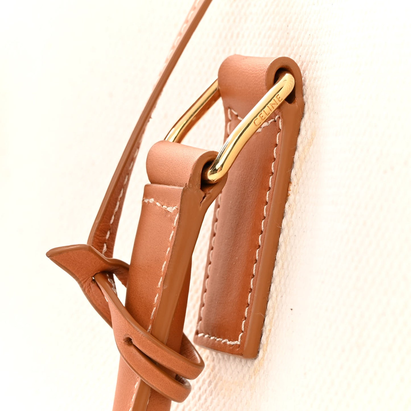 Canvas Calfskin Horizontal Cabas Natural Tan