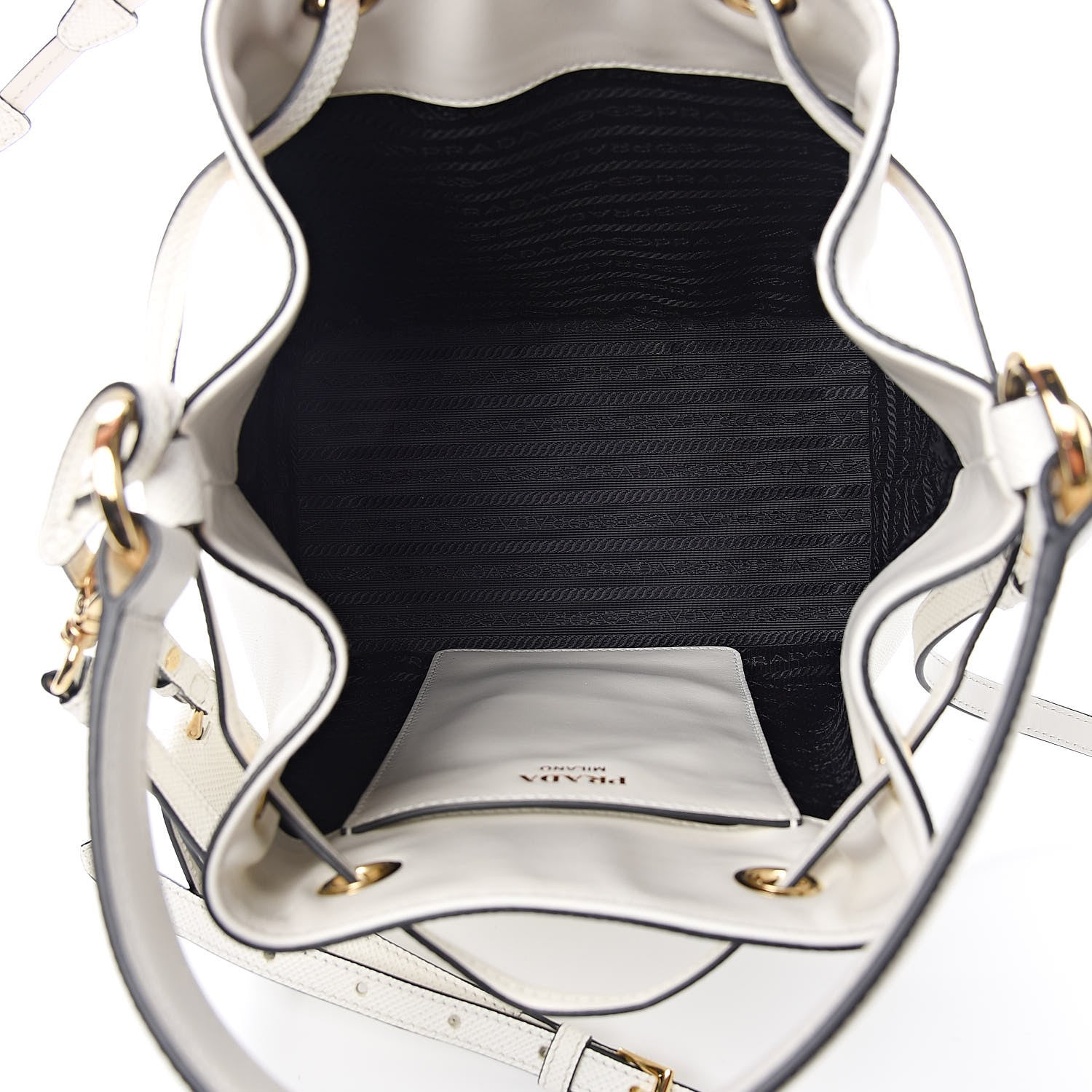 Prada Saffiano Bucket Bag White 5 of 9