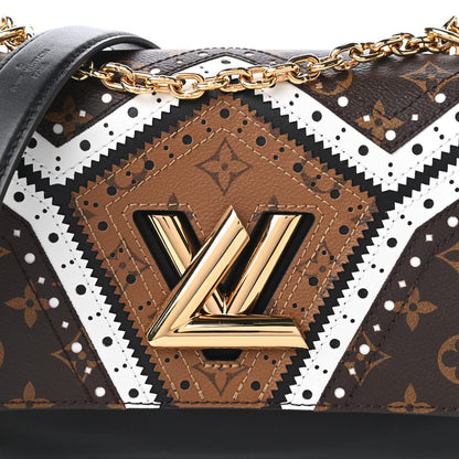 Louis Vuitton Veau Satin Monogram Twist Shoulder Bag MM Black 10 of 11