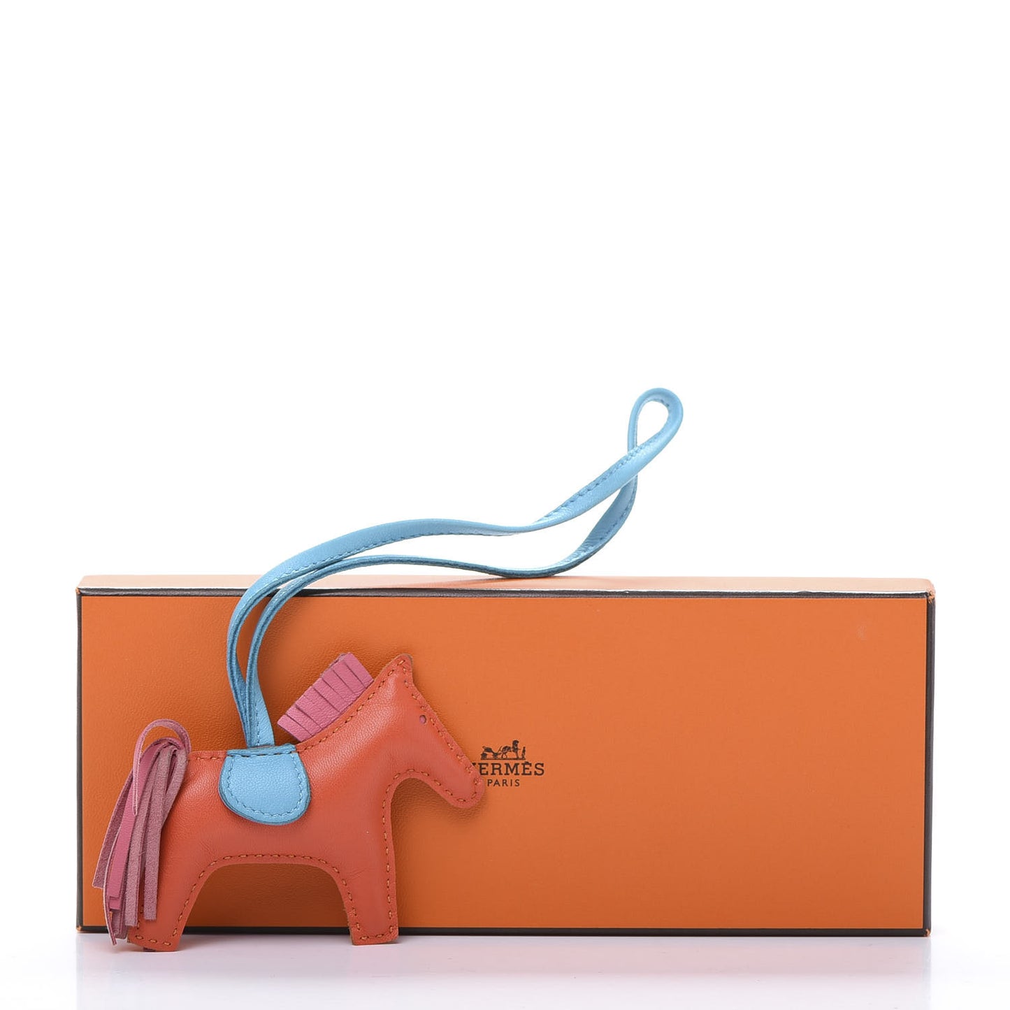 Milo Lambskin Grigri Rodeo Horse Bag Charm PM Orange Bleu Zanzibar Rose Azalee
