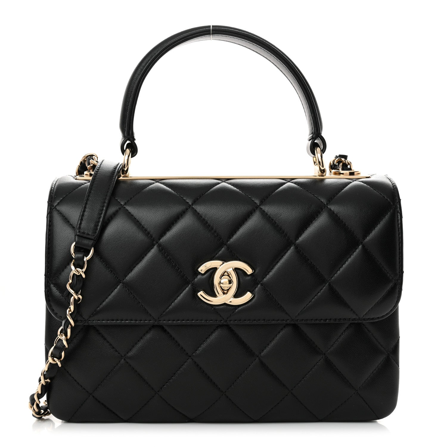 Chanel Lambskin Quilted Small Trendy CC Dual Handle Flap Bag Black 1 of 14