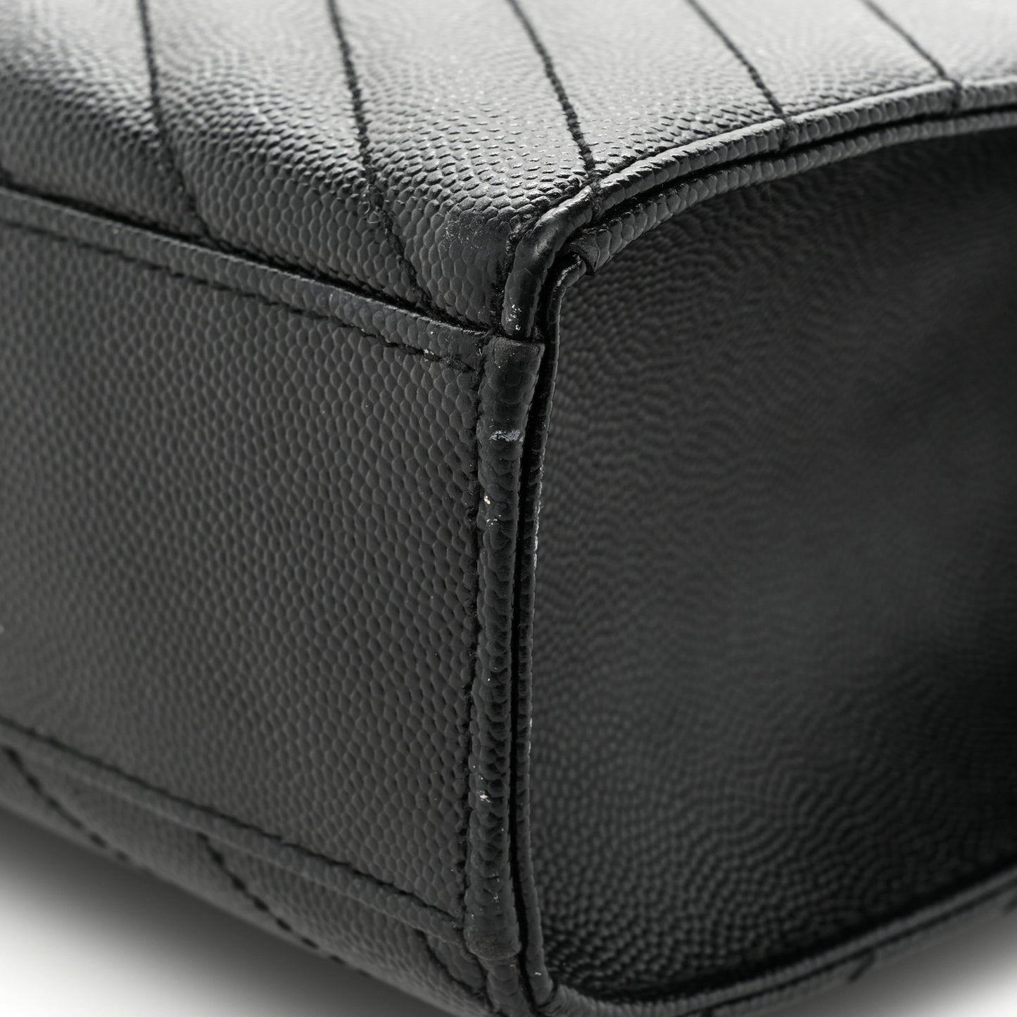 Grain De Poudre Matelasse Chevron Large Monogram Satchel Black