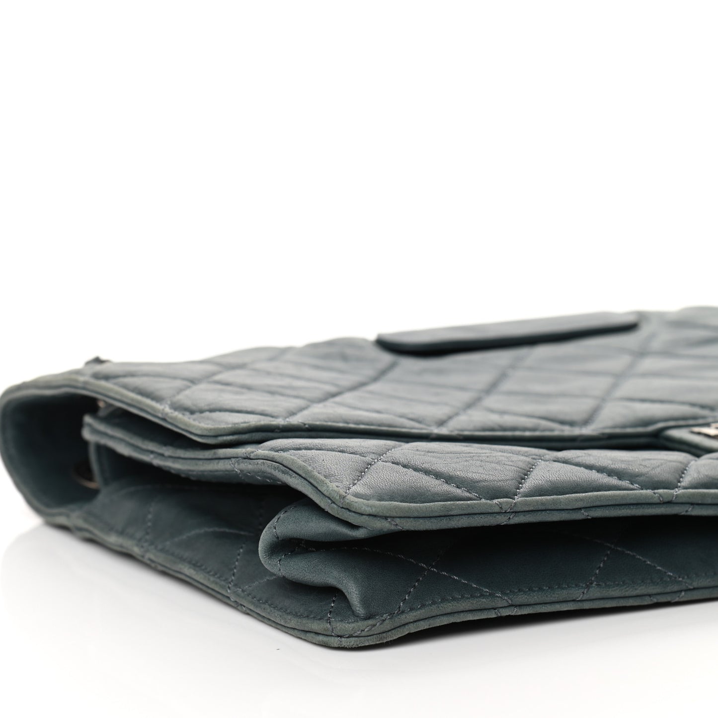 Washed Lambskin Quilted Maxi Take Away Flap Turquoise