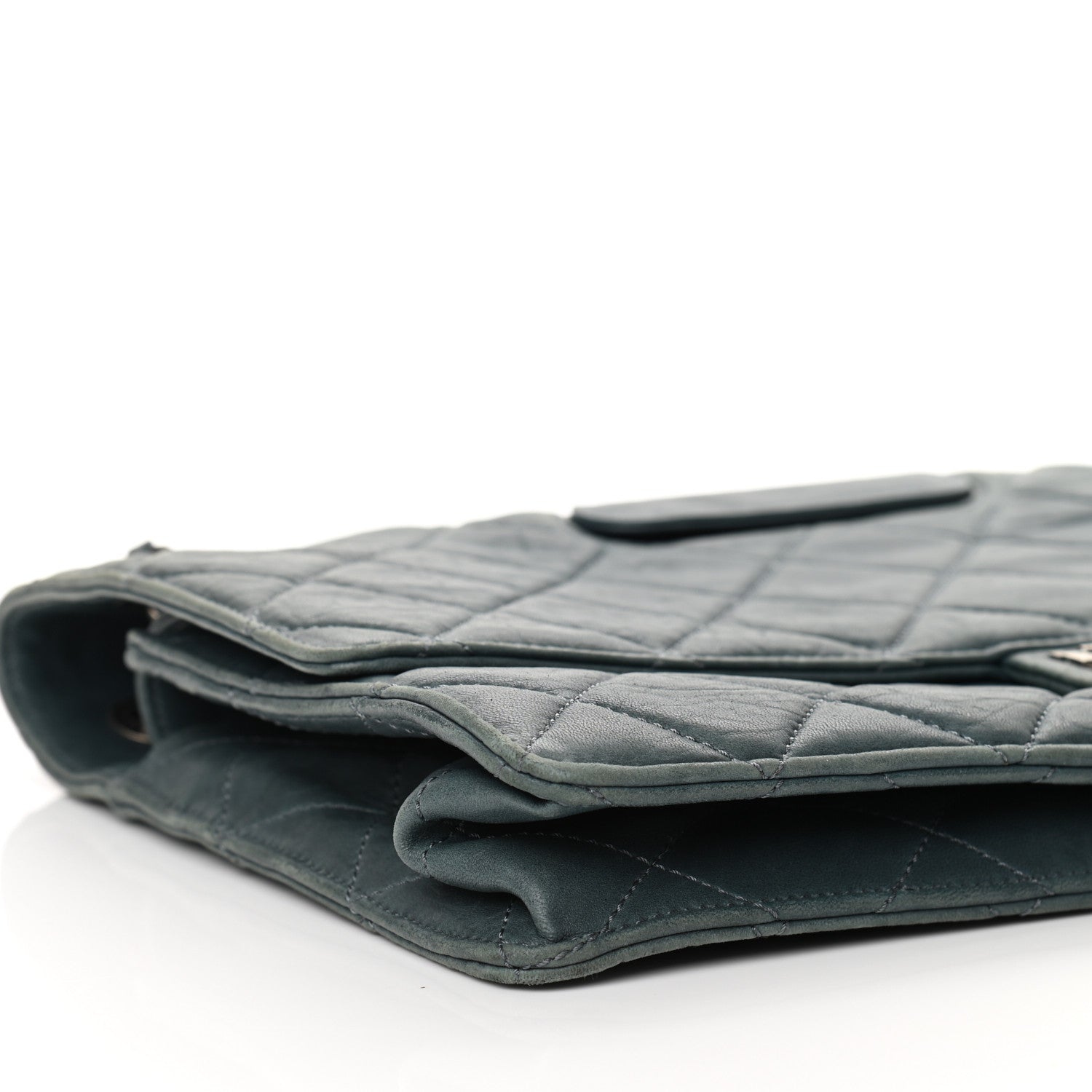 Chanel Washed Lambskin Quilted Maxi Take Away Flap Turquoise 10 of 11