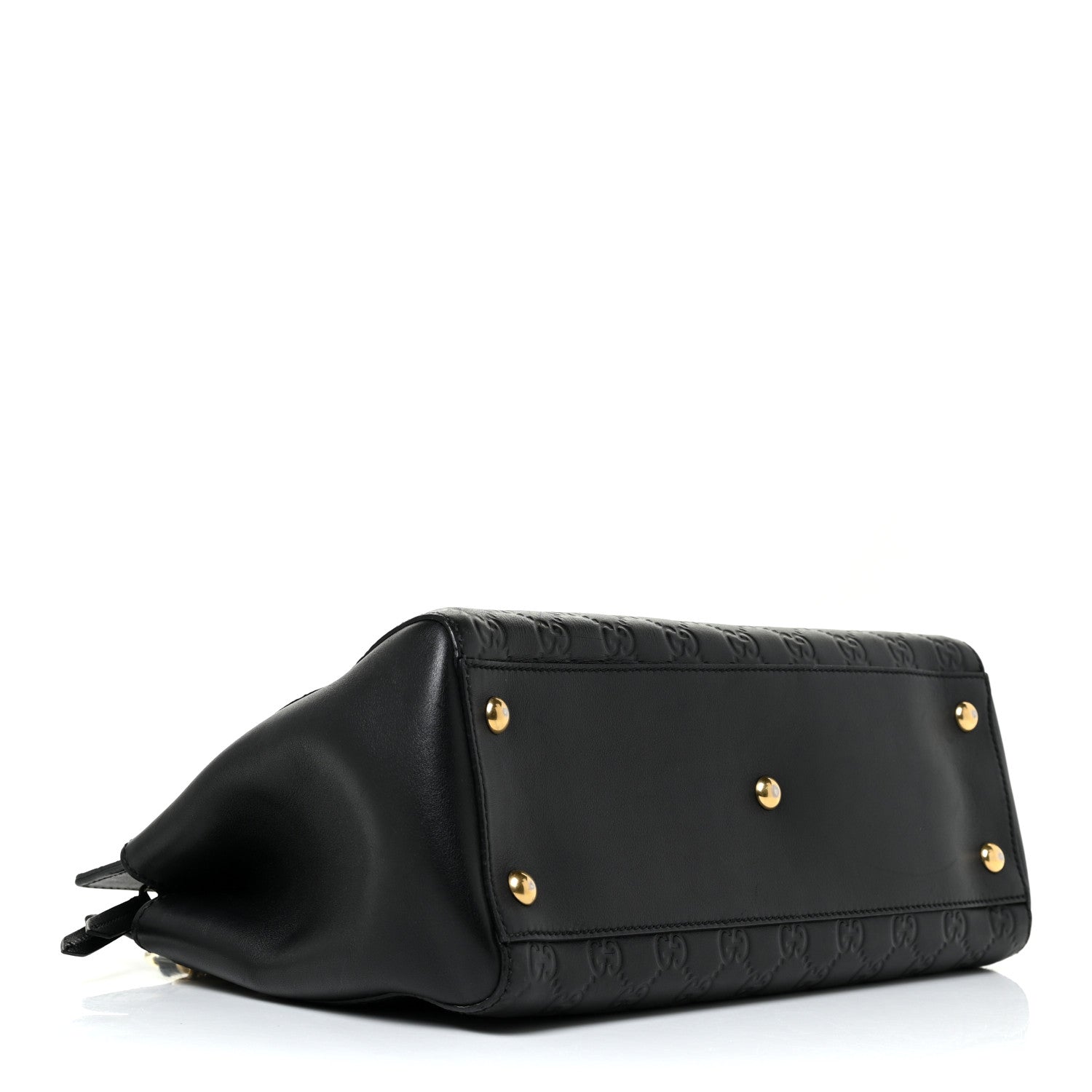 Gucci Guccissima Signature Medium Shoulder Tote Bag Black 4 of 12