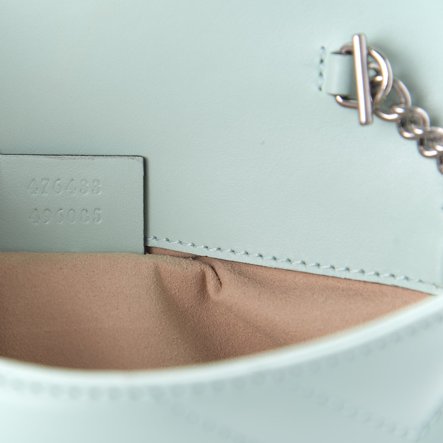 Gucci Calfskin Matelasse Super Mini GG Marmont Shoulder Bag Water Green 9 of 11