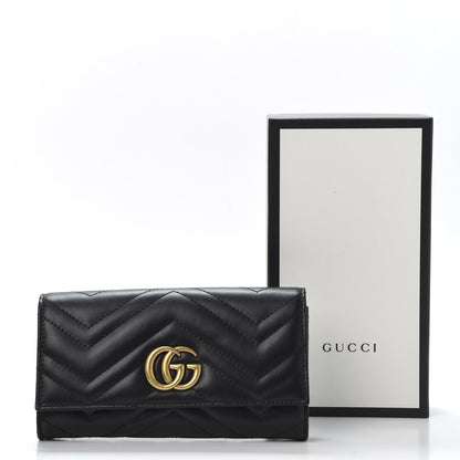 Gucci Calfskin Matelasse GG Marmont Continental Wallet Black 9 of 9