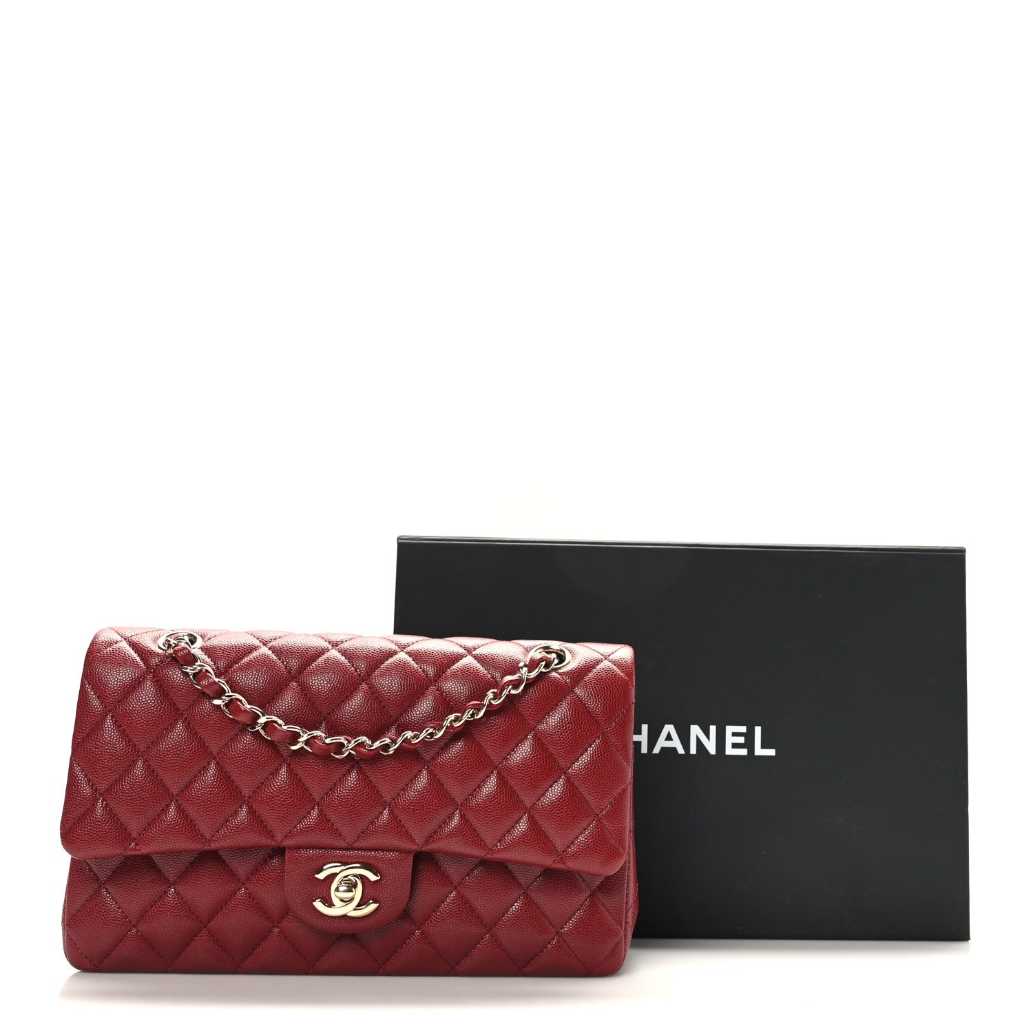 Chanel Caviar Quilted Medium Double Flap Burgundy 10 of 10