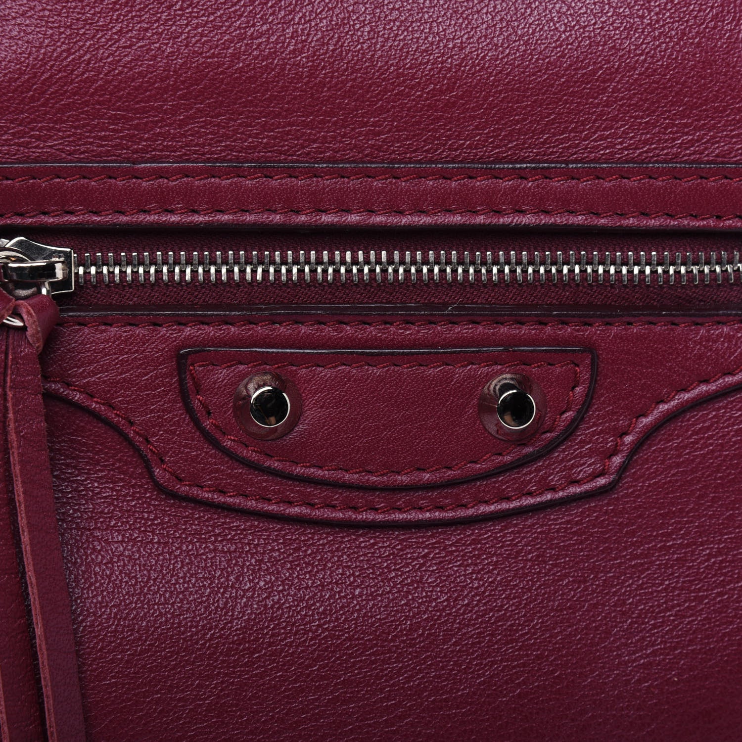 Balenciaga Veau Papier Classic Silver Hardware A4 Zip Around Tote Rouge Pourpre 24 of 38